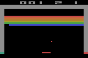Atari 2600 home version of Breakout.