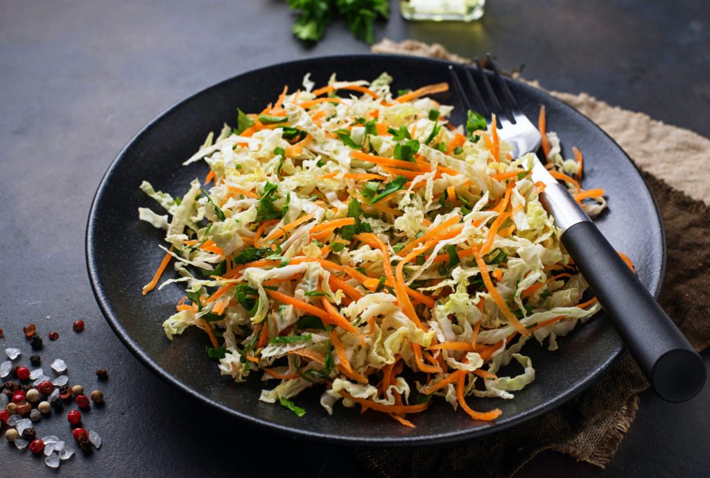 Salad with Chinese cabbage and carrot